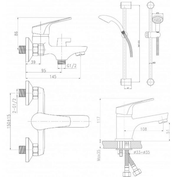 Душевой набор Q-tap Set CRM 35-111