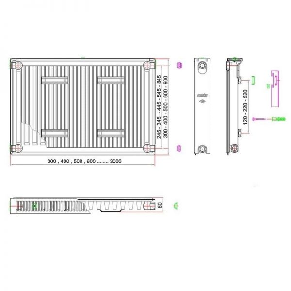 Схема радиатор Mastas 11-500-1000