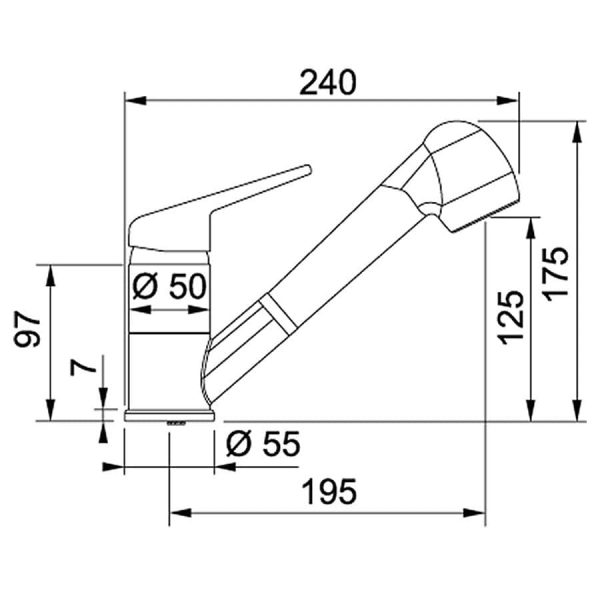 Врезной смеситель Franke Novara Plus Pull Out