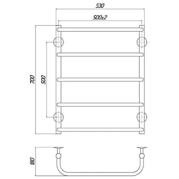 Водяной полотенцесушитель Q-tap Standard P5 500×700