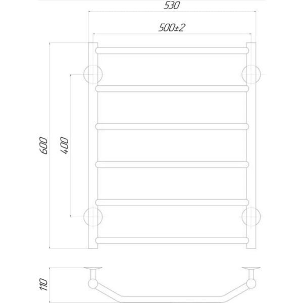 полотенцесушитель купить дешево Lidz Trapezium (CRM) P6 500x600 RE