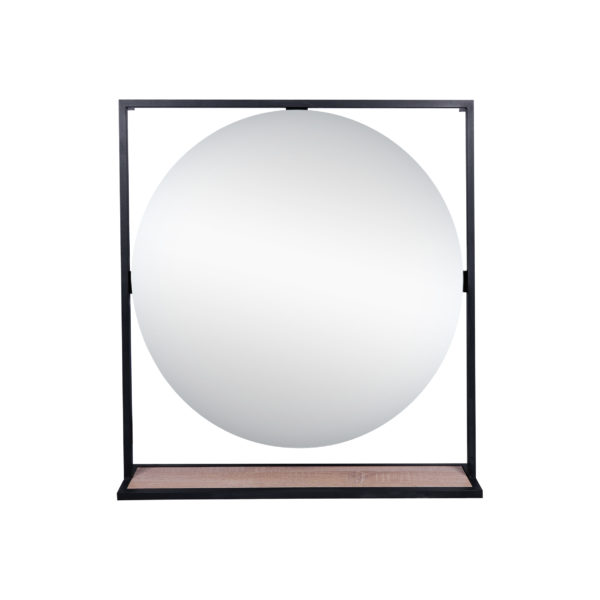 Зеркало Qtap Taurus 800х850х140 Black/Whitish oak с LED-подсветкой QT2478ZP800BWO