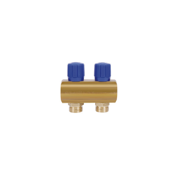 Коллектор Icma с регулировочными вентилями 1" 2 выхода №1105 (Blue)