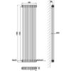 Вертикальный дизайнерский радиатор ARTTIDESIGN Bari 8/1500 белый мат