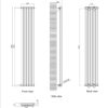 Вертикальный дизайнерский радиатор ARTTIDESIGN Matera 5/1800 белый мат