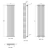 Вертикальный дизайнерский радиатор ARTTIDESIGN Matera 7/1800 серый мат
