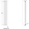 Вертикальный дизайнерский радиатор ARTTIDESIGN Terni 4/1800 серый мат