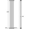 Вертикальный дизайнерский радиатор ARTTIDESIGN Bari  6/1800 серый мат
