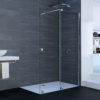 HUPPE XTENSA PURE дверь односекционная раздвижная  Walk-In 140х200см, креп-е справа (пр сер с ярк блеском, стекл прозр)