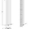 Вертикальный дизайнерский радиатор ARTTIDESIGN Matera II 7/1800/413/50 черный песок