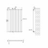 Дизайнерский вертикальный радиатор отопления ARTTIDESIGN «Livorno 8/1000» Колір білий матовий.