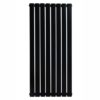 Дизайнерский вертикальный радиатор отопления ARTTIDESIGN «Livorno 8/1200» Колір чорний матовий.