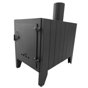 Печь-буржуйка VARMO B7000 7 кВт (3 мм) с варочной поверхностью и радиатором