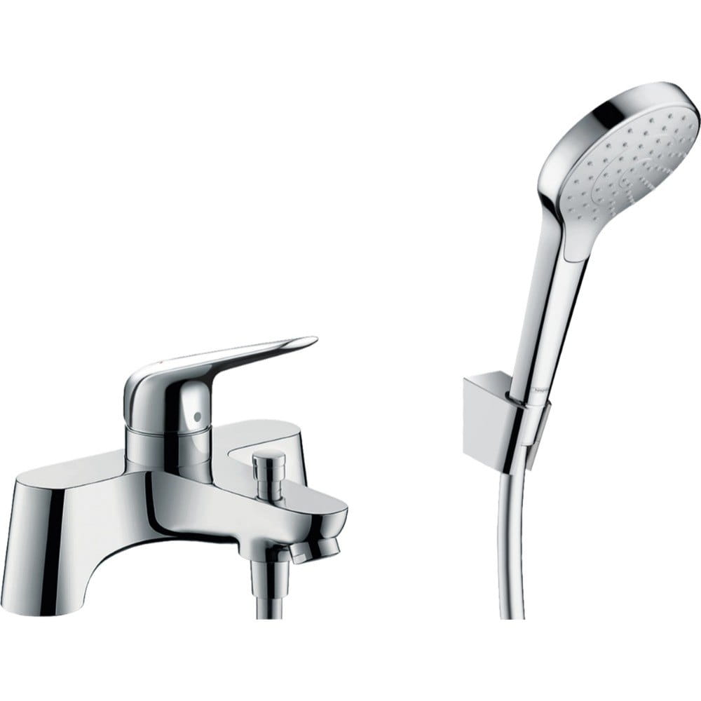 71044000 Смеситель для ванны Hansgrohe Novus однорычажный, хром + ручная лейка (71044000)