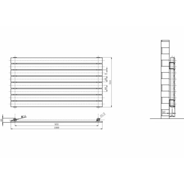 Горизонтальный дизайнерский радиатор отопления ARTTIDESIGN Livorno