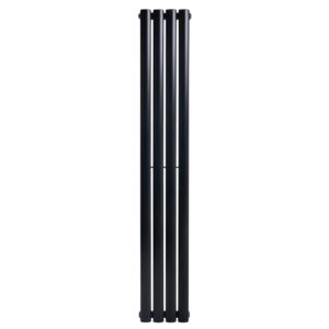 Вертикальный дизайнерский радиатор отопления ARTTIDESIGN Rimini 4/1800/236/50 чёрный матовый