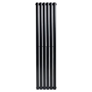 Вертикальный дизайнерский радиатор отопления ARTTIDESIGN Rimini 6/1800/354/50 чёрный матовый