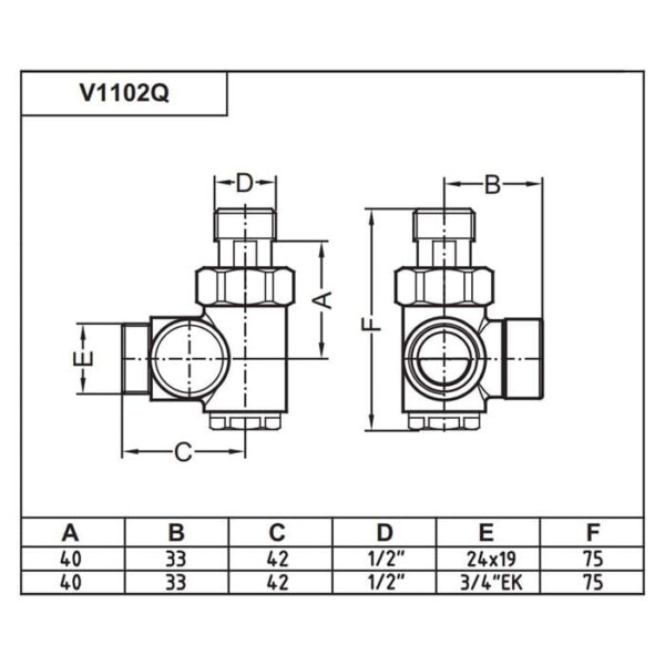 Кран отсекающий Carlo Poletti Combi Corner трехосевой 1/2″x3/4″ SX