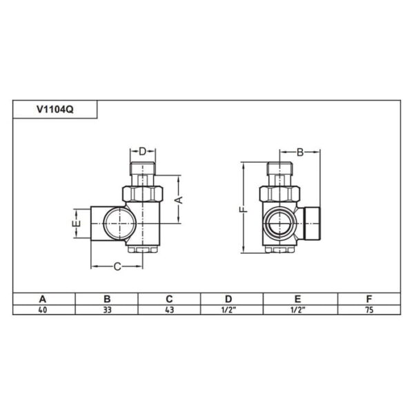 Кран отсекающий Carlo Poletti Combi Corner трехосевой DX 1/2″ правый