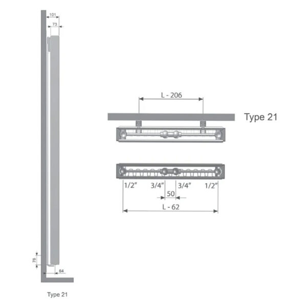 схема вертикальный радиатор Brugman Piano Verti 21
