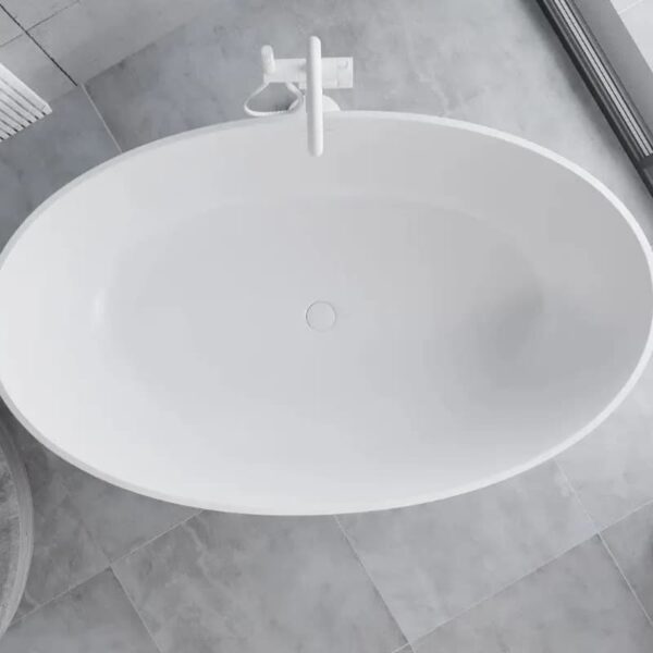 Ванна отдельностоящая Mexen Parma White Matt 160x95 из искутвенного камня