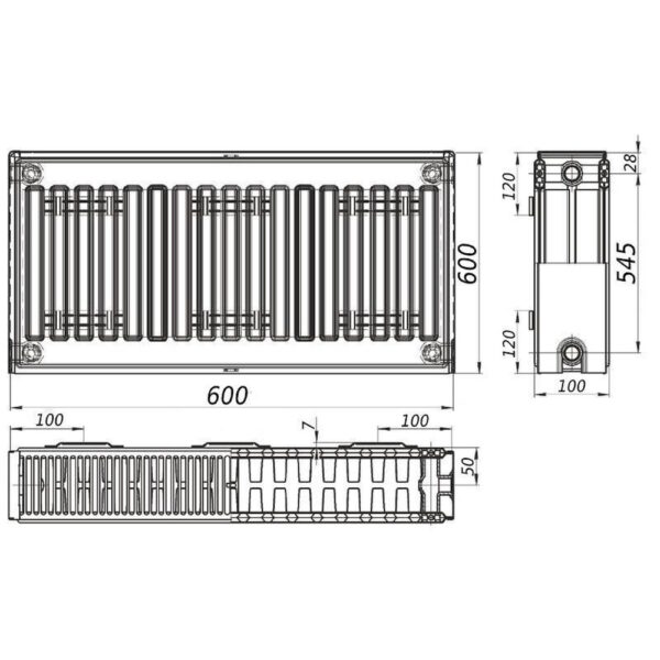 Радиатор стальной панельный FORNELLO 22 600x600