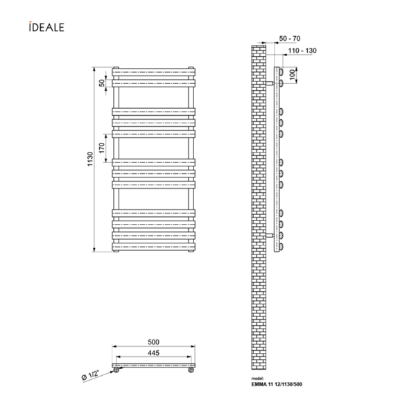 Полотенцесушитель дизайнерский Ideale Eliza 11