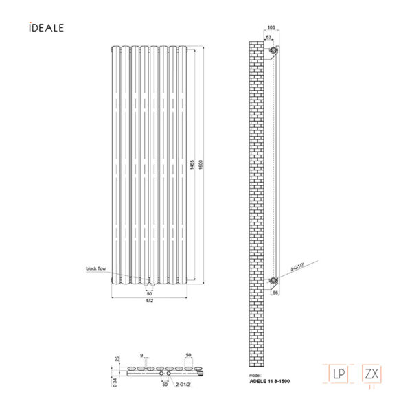 Радиатор дизайнерський Ideale Adele 11