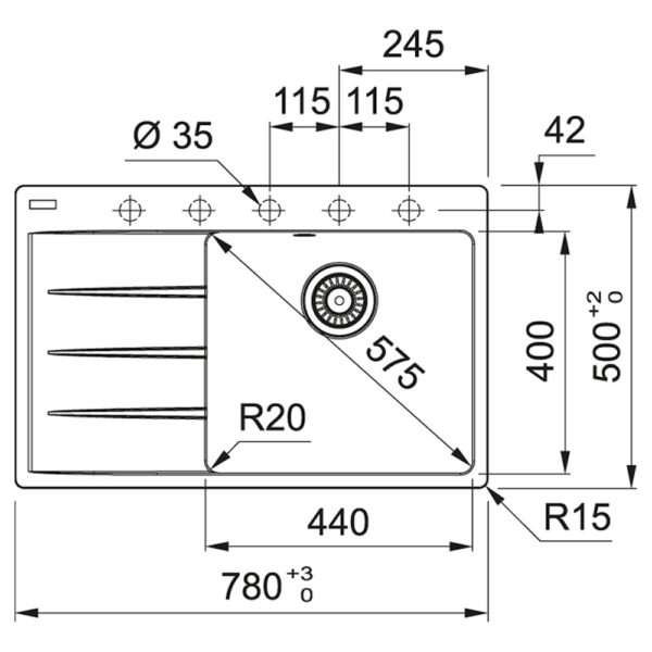 Кухонная мойка Franke Centro CNG 611-78 TL (114.0630.469) серый