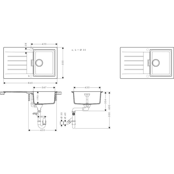 Кухонная мойка Hansgrohe S52