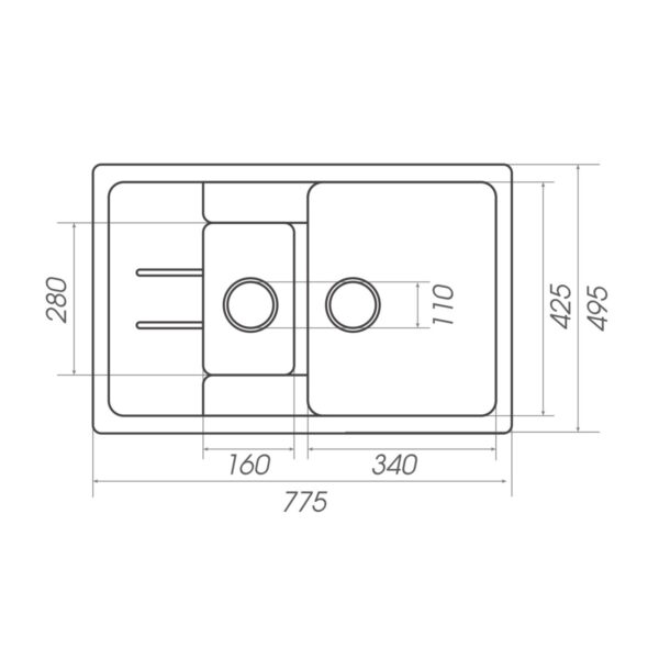 Гранитная мойка для кухни Platinum 7850W KESSAN микс