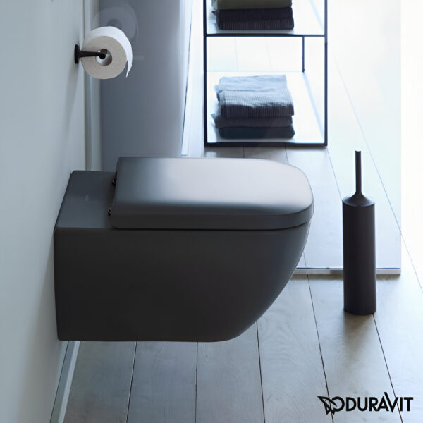 Унитаз безободковый Duravit Happy D.2 Rimless с крышкой Soft Close, черный