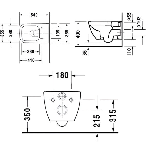 Унитаз безободковый Duravit Happy D.2 Rimless с крышкой Soft Close