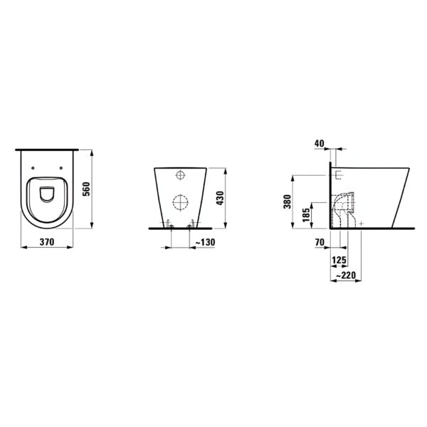 Унитаз напольный Laufen Kartell Rimless с крышкой, белый