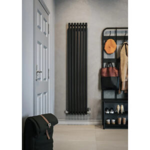 Дизайнерский радиатор отопления Terma Rolo Room 1800x370 мм вертикальный черный матовый