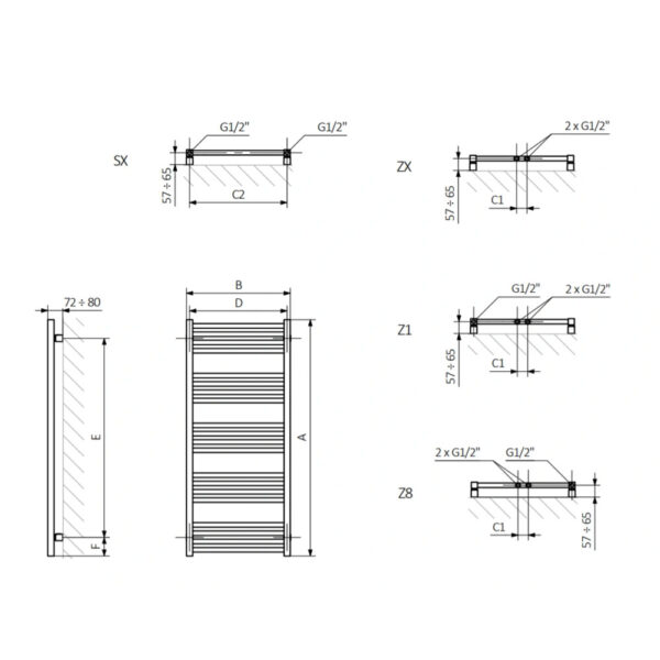 Полотенцесушитель электрический Terma Fiona 900x430 белый