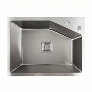 Мойка для кухни Platinum Handmade 58х42B HSB толщина 3,0/1,0 мм, квадратный сифон