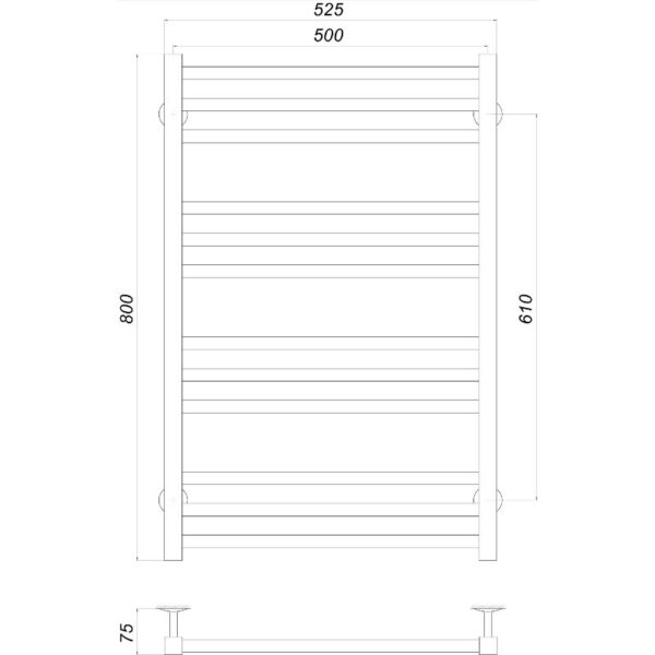 Полотенцесушитель водяной UNIO MS W 800х500