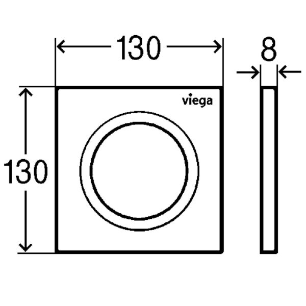 Панель смыва Viega Prevista Visign for Style 20 для писсуара пластик хром