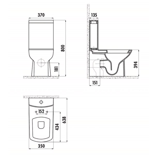 Унитаз Creavit Lara LR360-11CB00E-0000 для комплектации с бачком