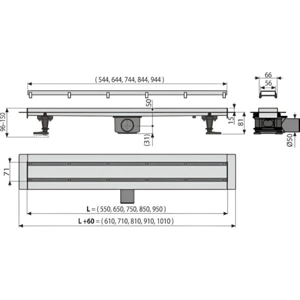 Трап сливной Alcaplast APZ13-DOUBLE9-950