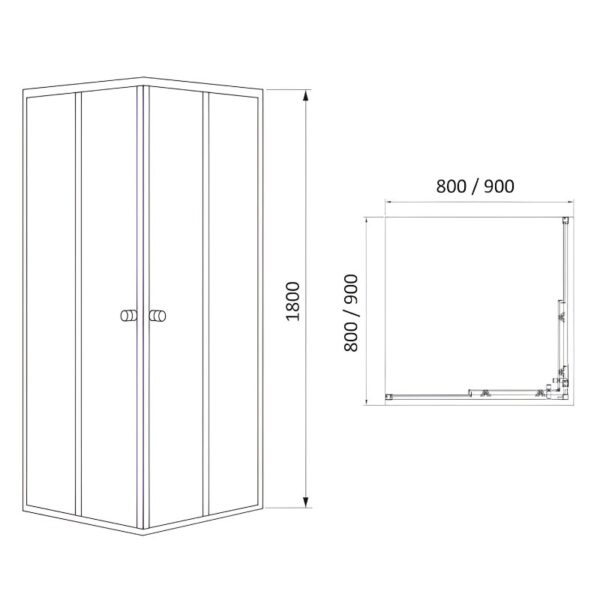 Душевая кабина ROZZYJENORI VELUM 180х90х90 квадратная стекло 4мм