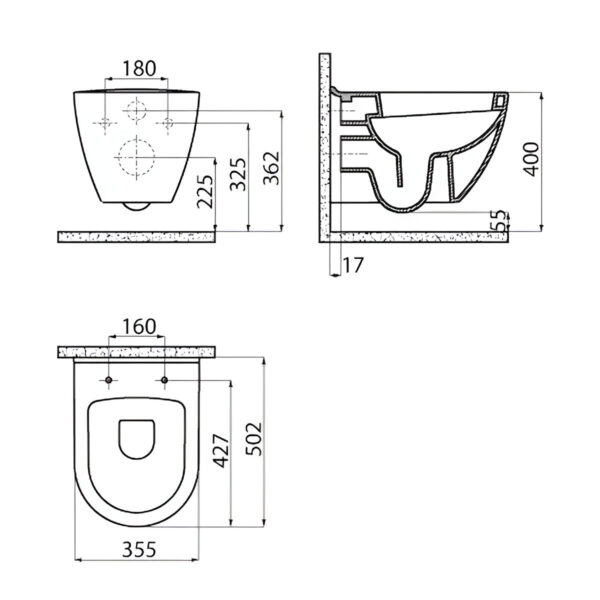 Унитаз Creavit Terra TP325-11CB00E-0000 без крышки, белый