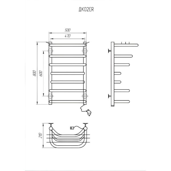 Полотенцесушитель KOSSER Канна 800х500/7