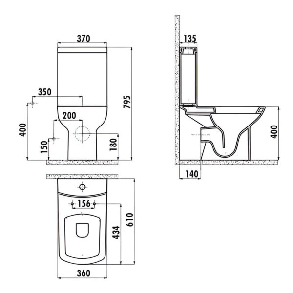 Унитаз Creavit Lara LR310-11CB00E-0000 для комплектации с бачком