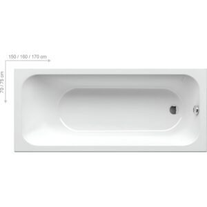 Ванна прямоугольная RAVAK CHROME SLIM 160x70 белая (1C 132639)