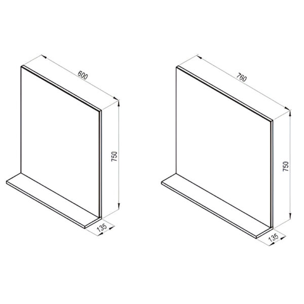 Зеркало Ravak Rosa II 600 60х13,5x75 белое