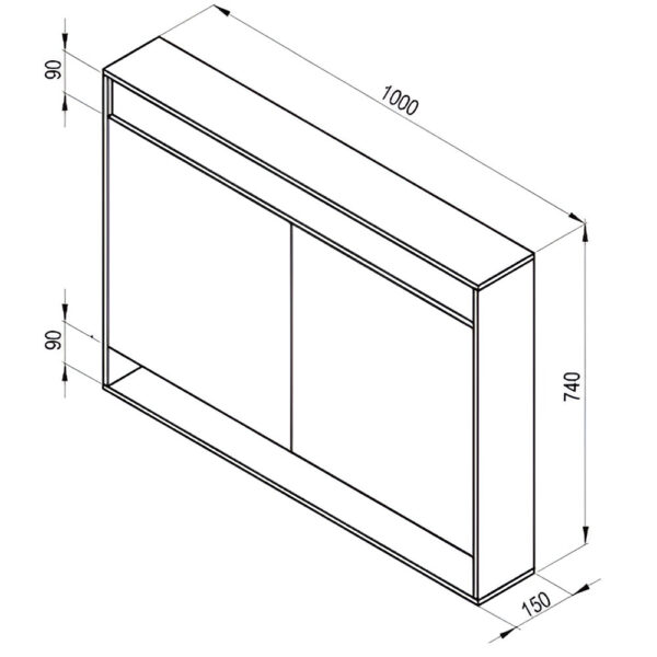 Зеркало Ravak Step 1000 100х15x74