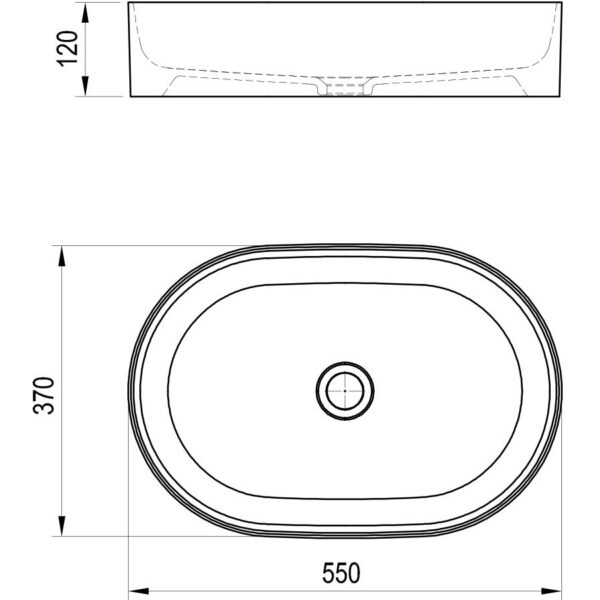 Умывальник накладной Ravak Ceramic 550 O Slim