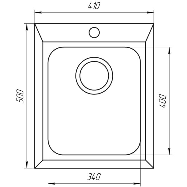 Кухонная мойка врезная Globus Lux LAMA 410x500 прямоугольная